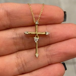 100% Natural Diamond Yellow Gold Necklace